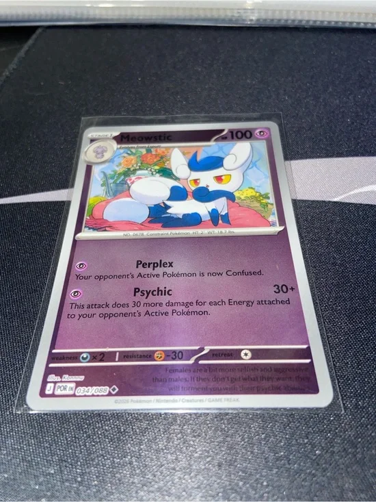 Meowstic Pokémon Trading Card (034/088)Perfect Order Rev holo