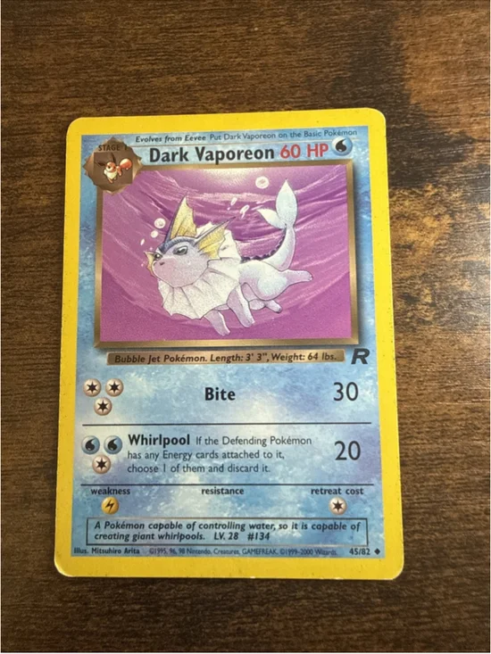 Dark Vaporeon 45/82 Team Rocket Regular