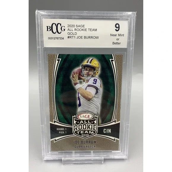 Joe Burrow 2020 Sage All Rookie Team Gold #RT1‎ Graded BCCG 9 Near Mint