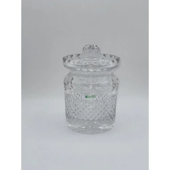 Galway Irish Crystal Biscuit Barrel Cookie Jar Cut Crystal Lidded Canister