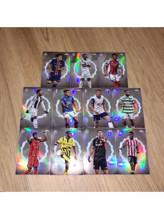 TOPPS CHROME 2024-25 UEFA UCC CIRCLE OF POWER REFRACTOR 11 CARD SET LOT SOCCER