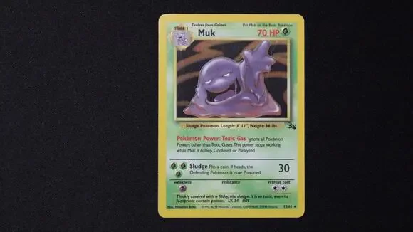 Pokemon Card Muk 13/62 Fossil Set Vintage Holo Rare LP Excellent WOTC