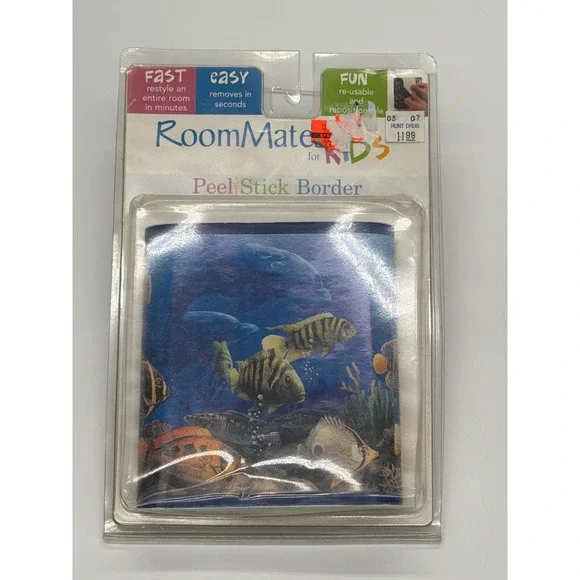 RoomMates for Kids Peel‎ & Stick Border Tropical Fish Underwater Ocean Blue New