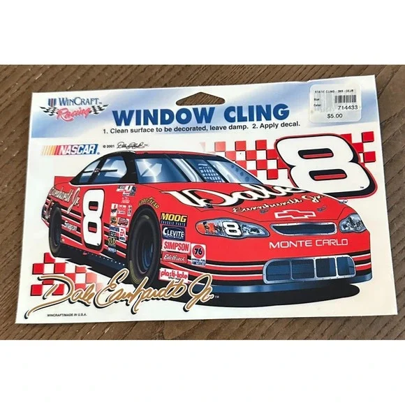 2000 Unused‎ Dale Earnhardt Jr Window Cling NASCAR Chevy #8