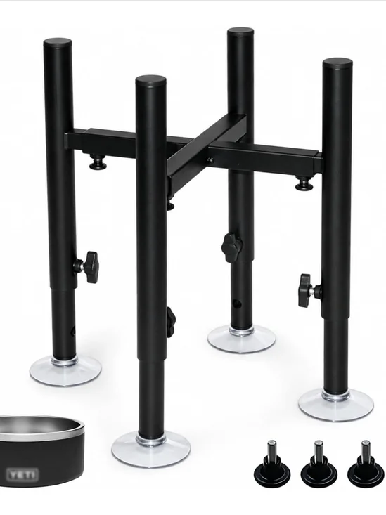 Yeti Black Adjustable Dog Food Bowl Stand