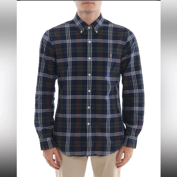 Ralph Lauren Plaid Cotton Button-Down Classic Fit Tartan Shirt Size XL NWOT