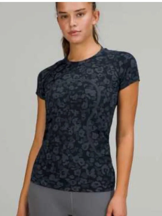 Lululemon Swiftly Tech Short Sleeve Shirt 2.0 Dappled Floral True Navy / Ocean A