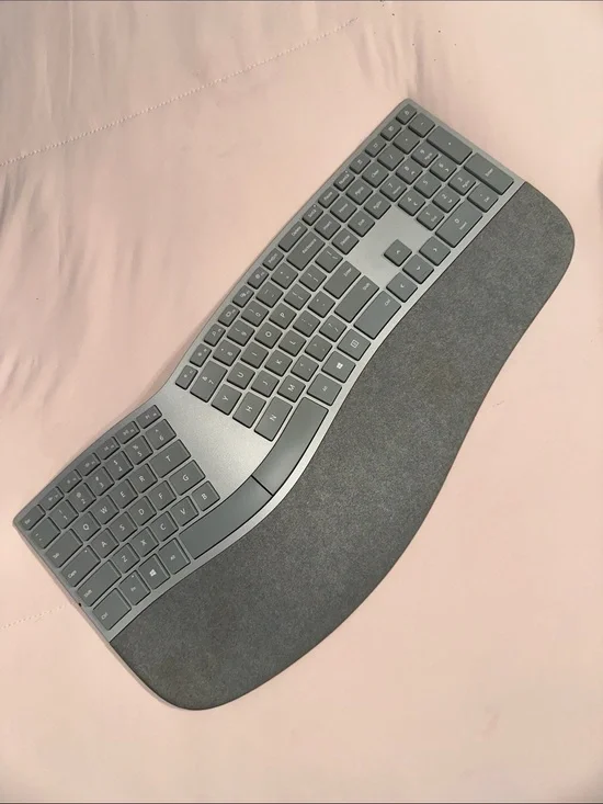 Microsoft Surface Wireless Ergonomic Gray Keyboard with Integrated Wrist Rest