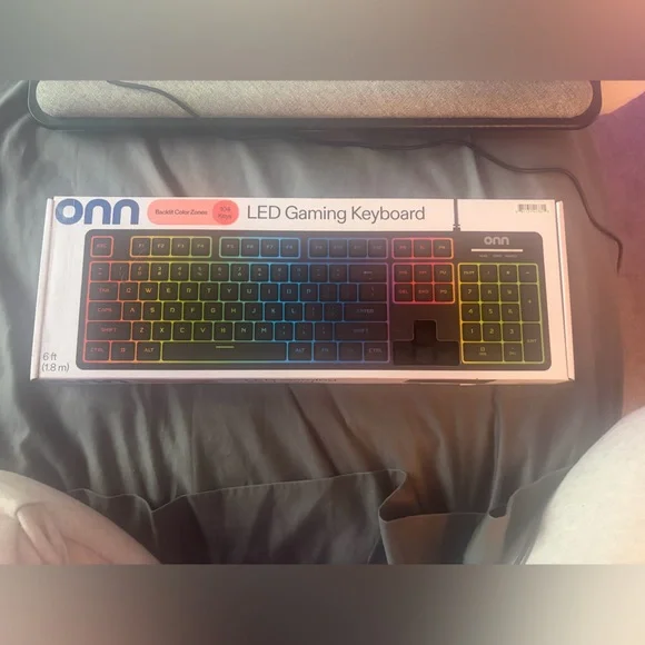 Onn Black LED Gaming Multi Light Backlight Keyboard NWB