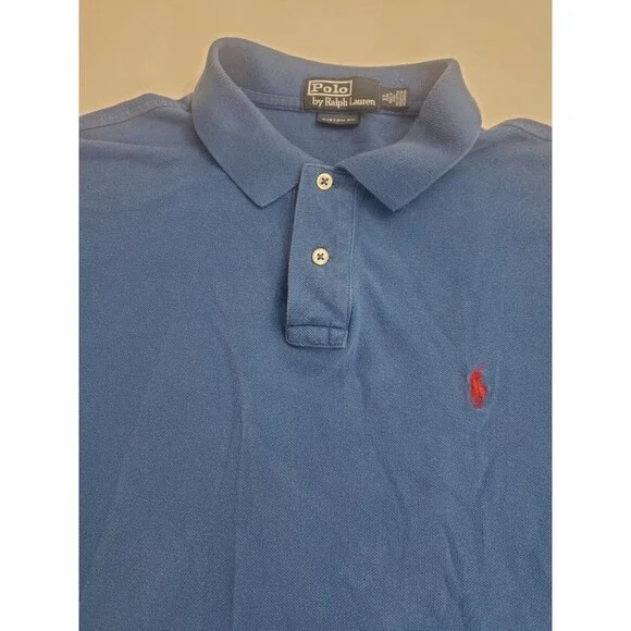 Polo By Ralph Lauren Men's Short Sleeve Custom Fit Polo Shirt, Blue,‎ XL