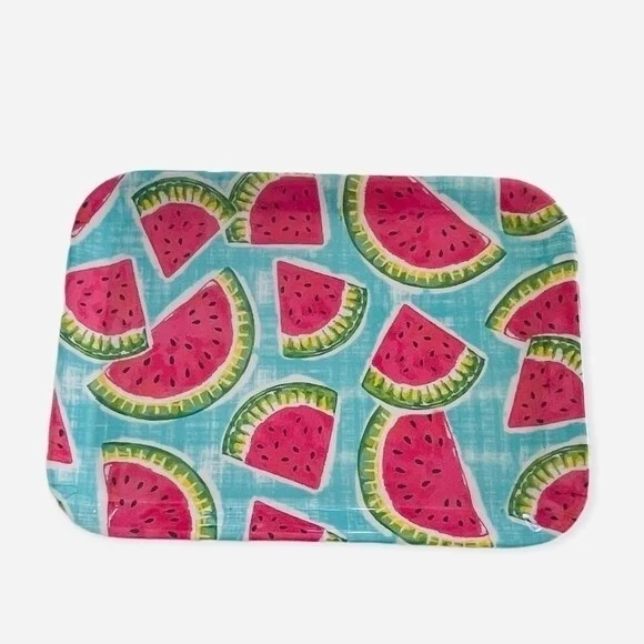 Watermelon Plastic Serving Tray Colorful 15.5x11.5 Summer Party Picnic Platter
