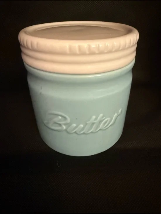 Butter Crock Water Seal Method Porcelain Jar Countertop Tabletop Container #UBG