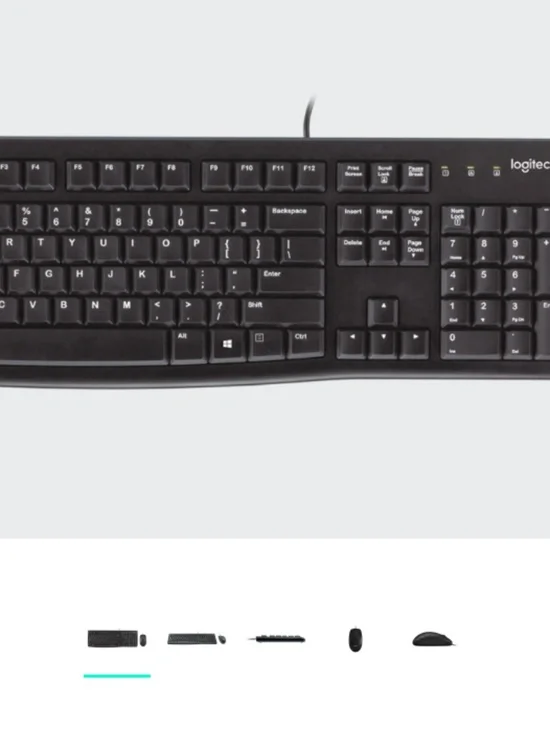 Logitech MK120 Wired USB Keyboard and Mouse Combo Desktop Set Black NEW IN BOX