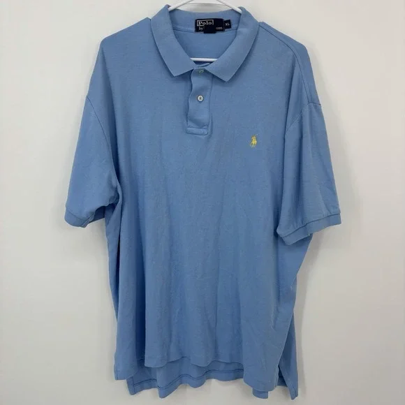 Polo Ralph‎ Lauren Light Blue Polo Shirt Men's Size XL Gold Pony Short Sleeve
