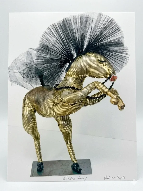 Pauline Siple Golden Lady Horse Art Painting Print Signed
