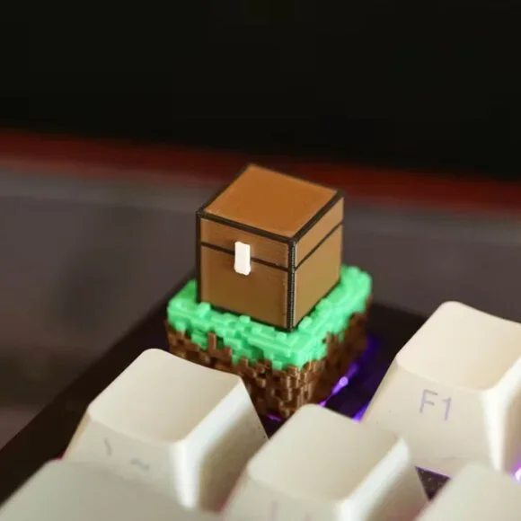 Artisan Keycap Minecraft Treasure Chest Inspired for OEM Mechanical Keyboards