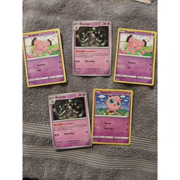 Pokemon Cards Bundle Lot - Snubbull Dusclops Jigglypuff & More -‎ Trainer Energy