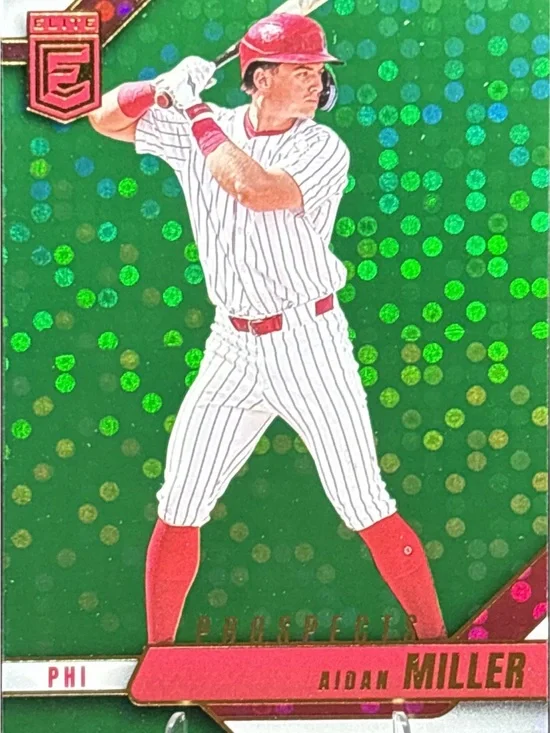 Panini Elite Green Holo Aidan Miller Baseball Prospects Card