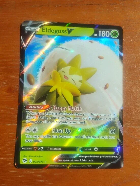 Mint 2020 Holo Ultra Rare Eldegoss V 005/073 Champion's Path Pokemon Card