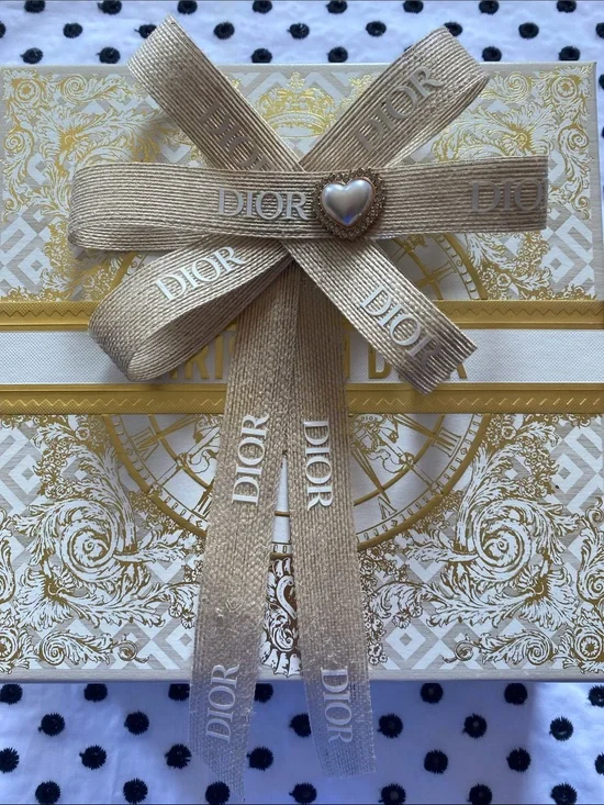 Handmade Dior Tan Decorative Ribbon Hair clip