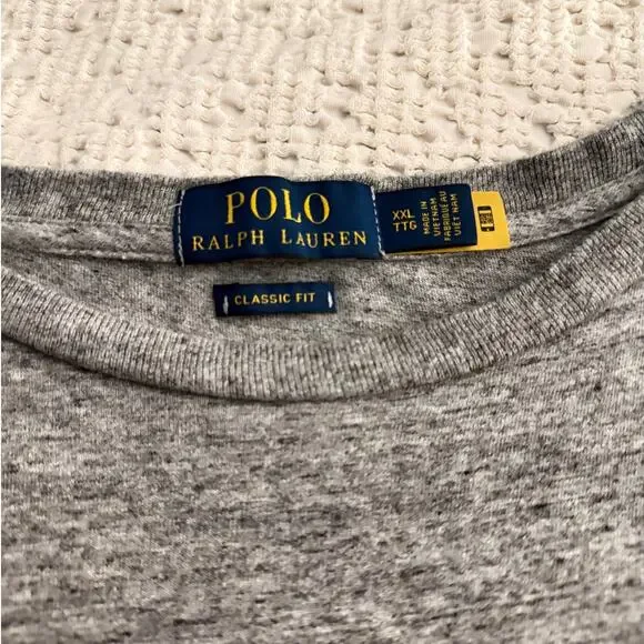 Polo Ralph Lauren XXL Long Sleeve T-Shirt Grey Back Graphic Classic Fit