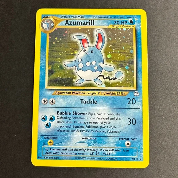 Pokemon TCG Azumarill Neo Genesis 002/111 Holo Rare Unlimited NM