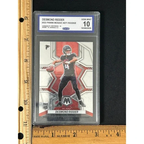 Desmond Ridder 2022 Panini‎ Mosaic Rookie Card Gem Mint 10 Graded CCG NFL