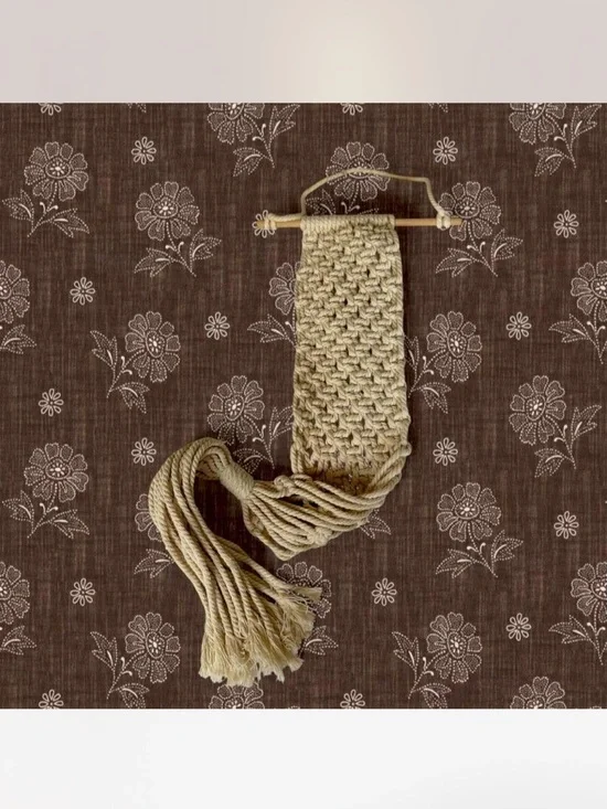 Handwoven Macramé Wall Hanging Plant Holder Natural Beige
