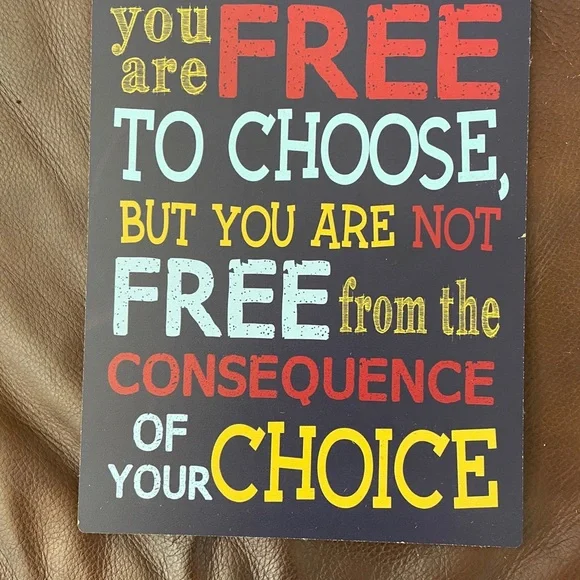 Inspirational 'You Are Free to Choose' Wall Art Sign - Multicolor