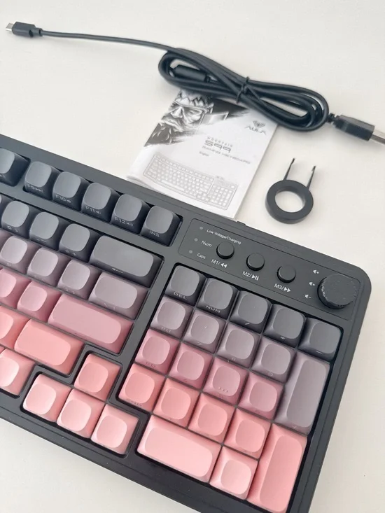 Brand new AULA S99 wireless keyboard - Pink, creamy sound, RGB backlight, nob