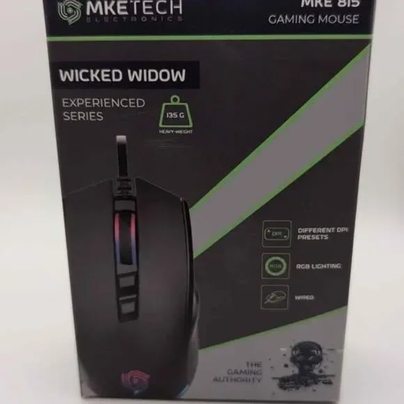 MKETECH Wicked Widow (MKE-815) Wired Heavyweight Gaming Mouse - Brand New in Box