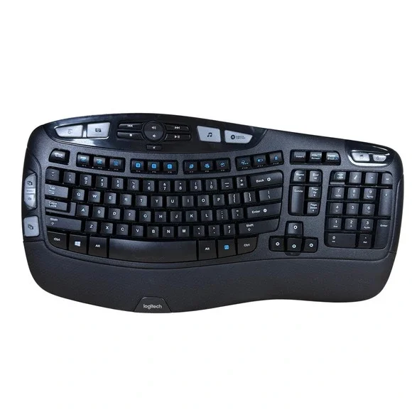 Logitech K350 Wireless Wave Keyboard Black Ergonomic K350 Y-R0053 Multimedia EUC