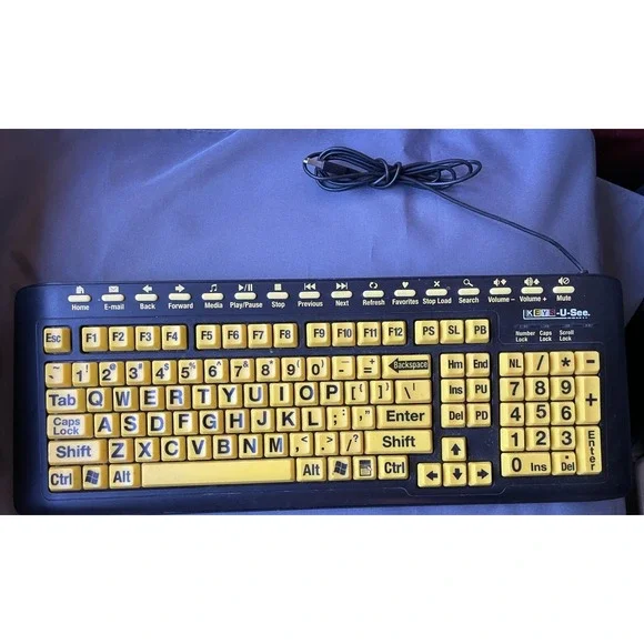 AbleNet Keys-U-See Large Print Multimedia USB Keyboard‎ Wired QWERTY YKB-LP-YUSB