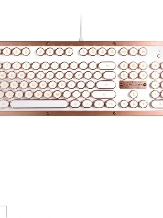 AZIO MK Retro Keyboard (Model: MK-RETRO-02) Full Size Numeric Keypad White