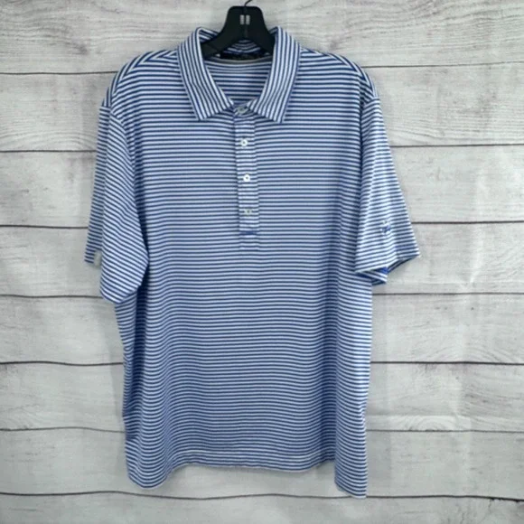RLX Ralph Lauren‎ Golf Polo Shirt Striped Performance Stretch XL Summer