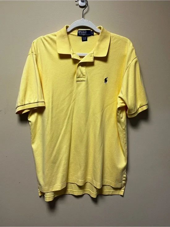 Polo Ralph Lauren Men’s Yellow Polo with Navy Pony Logo Size L