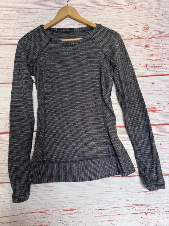 Lululemon Race Your Pace Long Sleeve in Coco Pique Black Sz 4