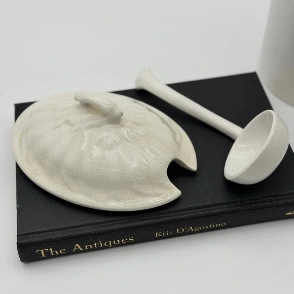 Vintage Lot of Ironstone Soup Tureen Replacement Lid and Serving Ladle
