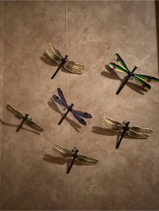 Set of 6 Metal Dragonfly Wall Art