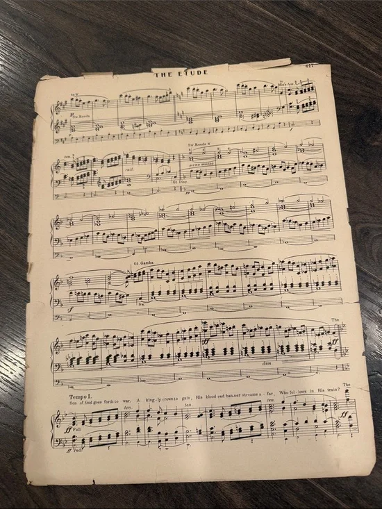 Vintage Sheet Music Wall Art - Cream Music Score