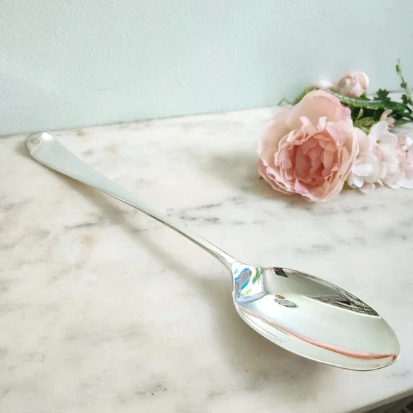 Vintage Gerity Silver Plate Serving‎ Spoon Reproduction 1740 Elegant Dinnerware