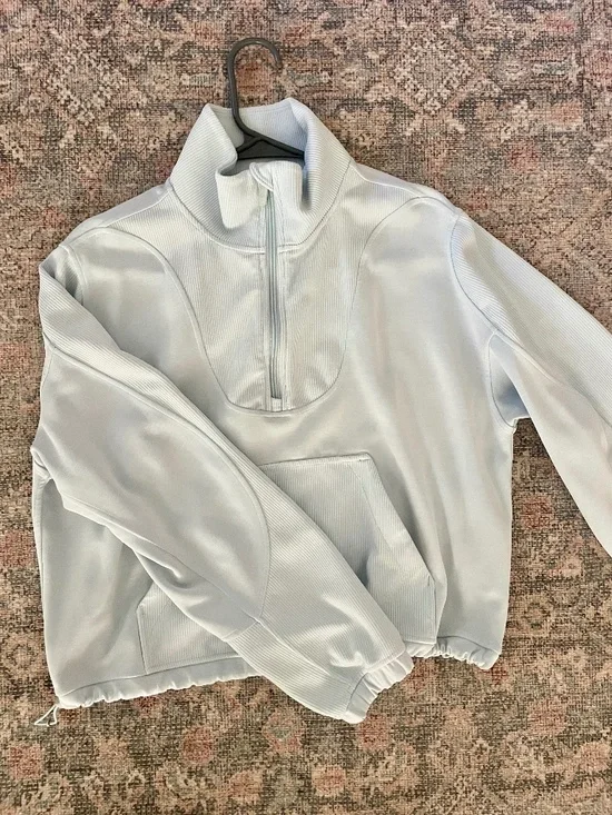 Lululemon Scuba Oversized Funnel Neck Half Zip Baby Blue Size 8