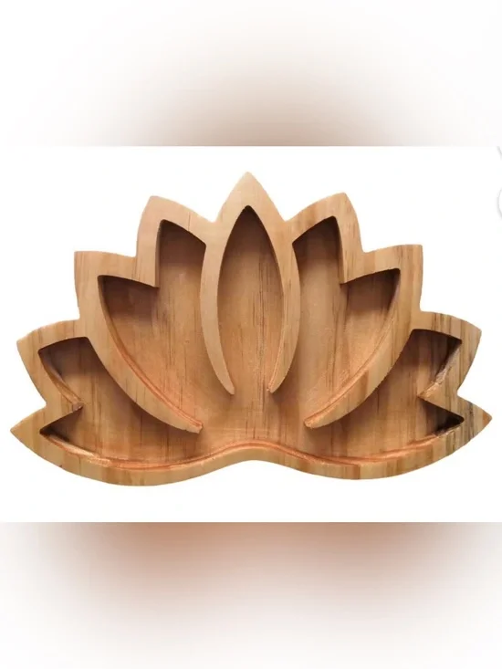 Lotus Crystals /Jewlelry display tray - Natural Wood Home Wall Decor