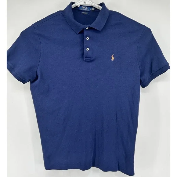 Polo Ralph Lauren Custom Fit Shirt Sleeve Polo Shirt‎ Blue Men's XL