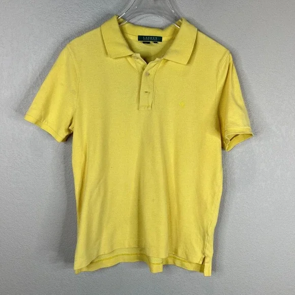 Ralph Lauren Men's Golf Polo Shirt Short Sleeve Collared Button Yellow Size‎ M