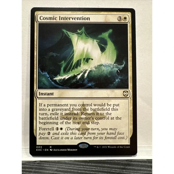 Cosmic Intervention Commander Kaldheim MTG Rare White Instant Card 003