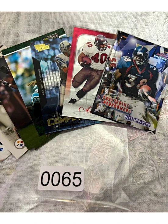 Bowman Chrome 1999 NFL Football Card Lot (10) Peyton Manning, Mike Anderson
