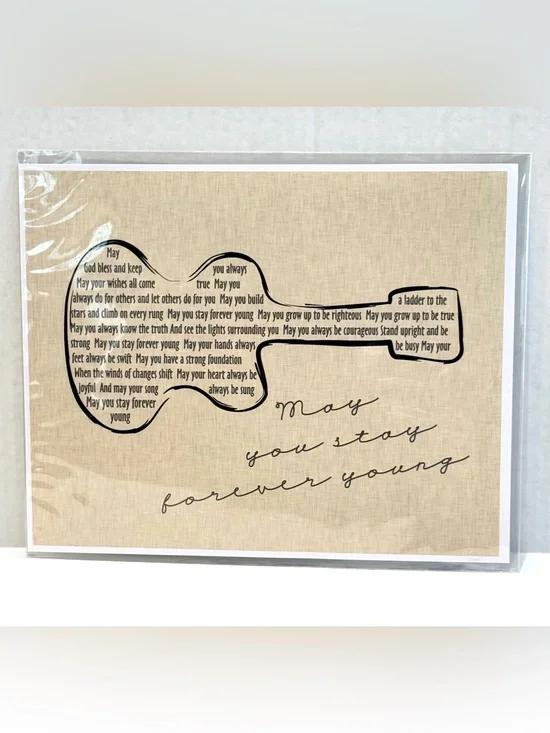 May You Stay Forever Young Wall Art Print - Beige