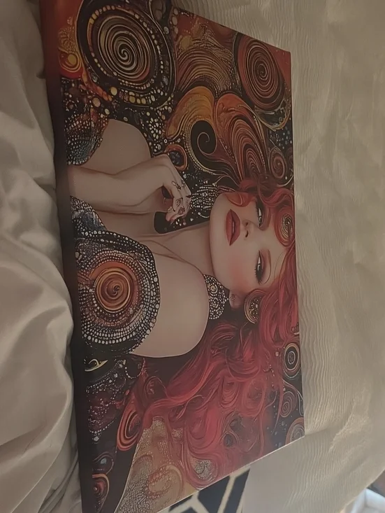 GUSTAV KLIMT STYLE .Red-Haired Muse Wall Art Canvas - Decorative Home Wall Decor
