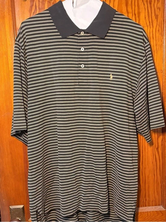Ralph Lauren Black Polo‎ with Cream Stripes